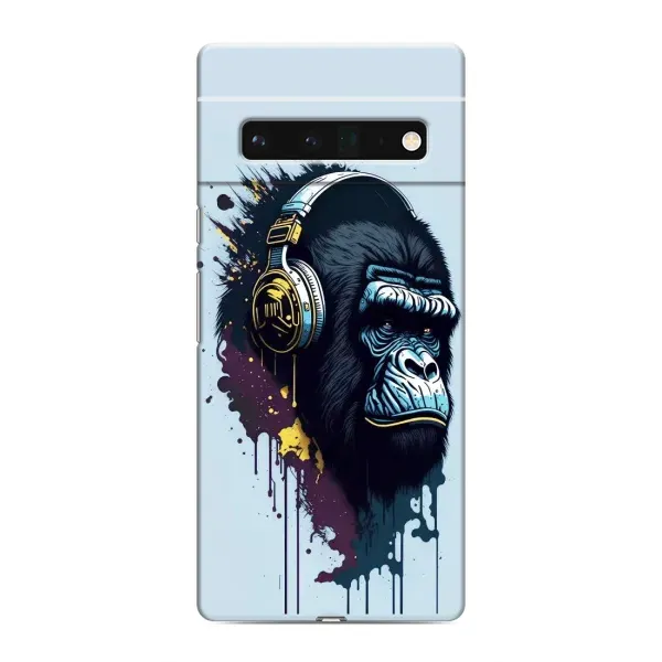 Чехол с принтом «Горилла в наушниках» для Google Pixel 6 Pro