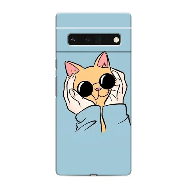Чехол с принтом «Котик в очках» для Google Pixel 6 Pro Чехол с принтом «Котик в очках» для Google Pixel 6 Pro
