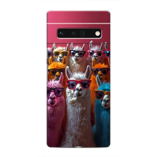 Чехол с принтом «Ламы в очках» для Google Pixel 6 Pro