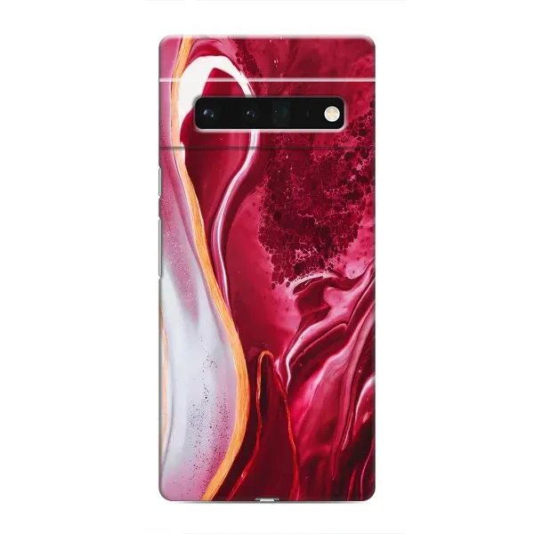 Чехол с принтом «Мрамор красный» для Google Pixel 6 Pro