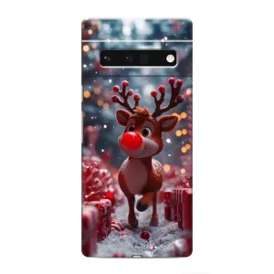 Яркий чехол для Google Pixel 6 Pro с Зимними Оленятами (Олень среди подарков)