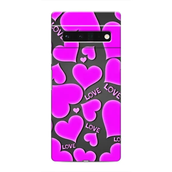 Чехол с принтом «Pink hearts» для Google Pixel 6 Pro