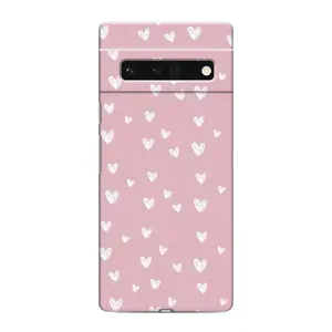 Чехол с розовым рисунком для Google Pixel 6 Pro (Сердечки на розовом)