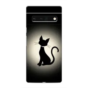 Чехол с принтом для Google Pixel 6 Pro (AlphaPrint) Модные коты (Силуэт котика)