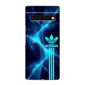 Чехлы Адидас для Google Pixel 6 Pro (AlphaPrint) (Синий Адидас)