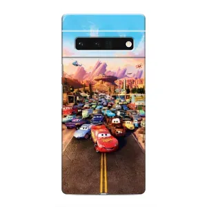 Силиконовый чехол Маквин для Google Pixel 6 Pro (Тачки на трассе)