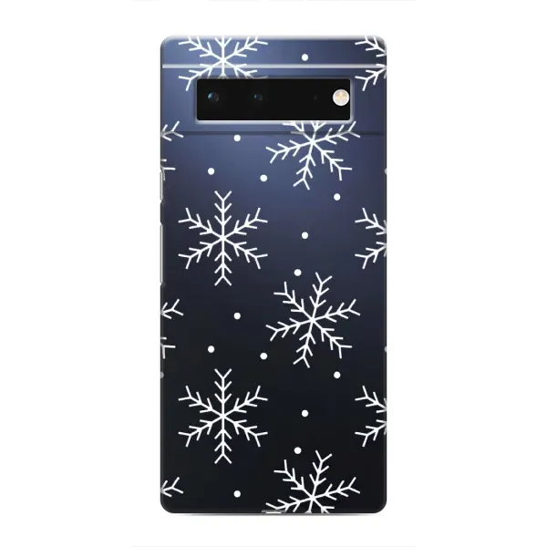 Чохол з принтом «Білі сніжинки» для Google Pixel 6