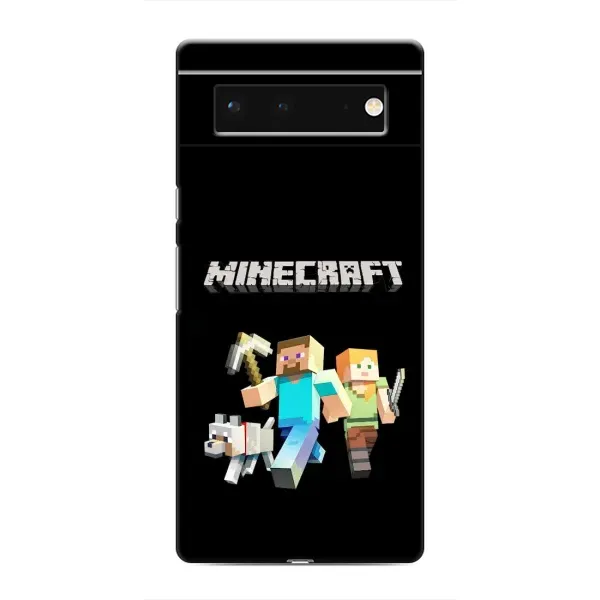 Чохол з принтом «герої Minecraft» для Google Pixel 6