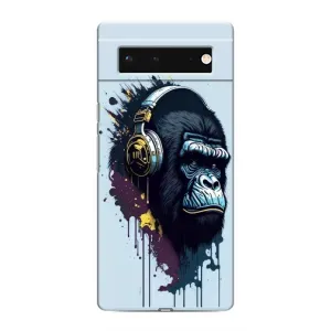 Чехол с Обезьянами Google Pixel 6 - (AlphaPrint) (Горилла в наушниках)