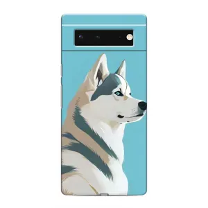 Чехол с Хаски для Google Pixel 6 - (AlphaPrint) (Хаски арт)