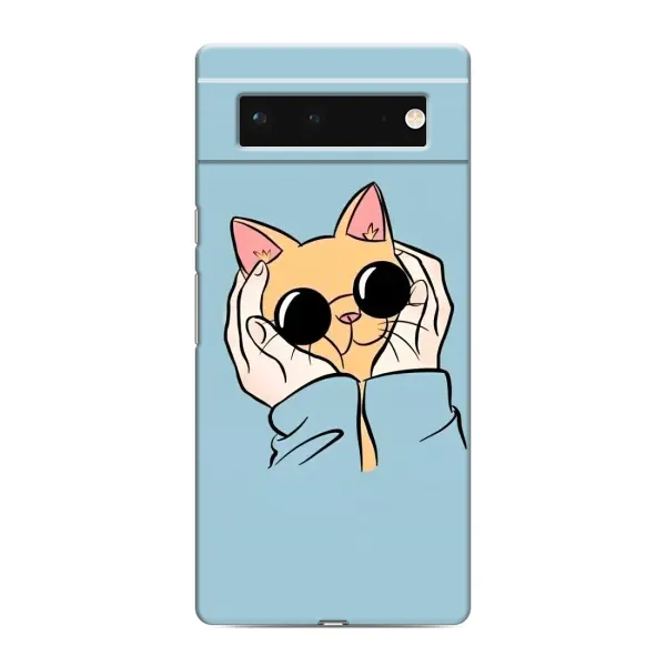 Чохол з принтом «Котик в окулярах» для Google Pixel 6 Чохол з принтом «Котик в окулярах» для Google Pixel 6