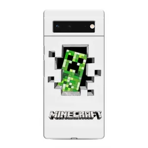 Чехол Майнкрафт на Google Pixel 6 (AlphaPrint) Minecraft (крипер Майнкрафт)