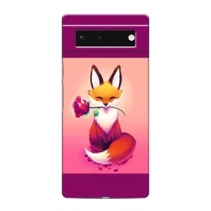 Чехлы с картинкой Лисички для Google Pixel 6 (VPrint) (Лисичка с розочкой)