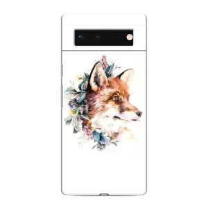 Чехлы с картинкой Лисички для Google Pixel 6 (VPrint) (Лисичка в цветочках)