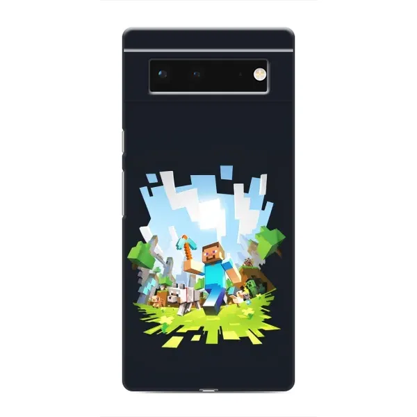 Чохол з принтом «персонажі Minecraft» для Google Pixel 6