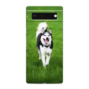 Чехол с Хаски для Google Pixel 6 - (AlphaPrint) (Радостный Хаски)