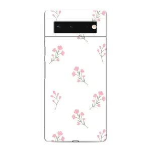 Чехол с розовым рисунком для Google Pixel 6 (Розовые цветы)