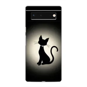 Чехол с принтом для Google Pixel 6 (AlphaPrint) Модные коты (Силуэт котика)