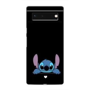 Чехол с принтом «Стич на черном» для Google Pixel 6