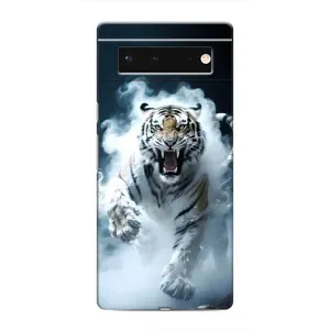 Чохол з принтом «Білий тигр у диму» для Google Pixel 6