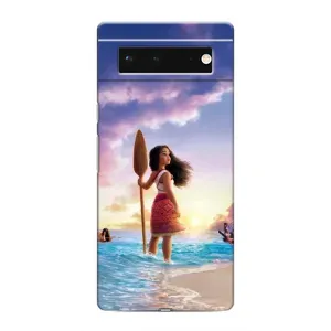 Чехол с мультфильмом Моана Google Pixel 6 (Моана с веслом)