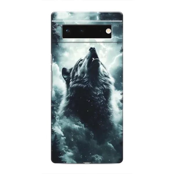 Чохол з принтом «Вовк у хмарах» для Google Pixel 6