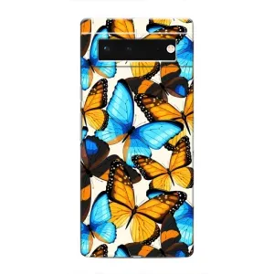 Чехол с принтом для Гугл Пиксель 6 - (Прикольные) (AlphaPrint) (Яркие бабочки)