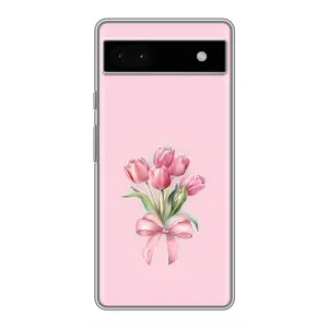 Чехол с розовым рисунком для Google Pixel 6a (Букет цветов)
