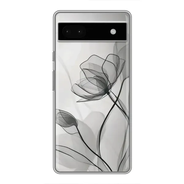Чохол з принтом «Чорні квіти» для Google Pixel 6a