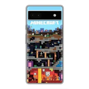Чехол Майнкрафт на Google Pixel 6a (AlphaPrint) Minecraft (фон Minecraft)