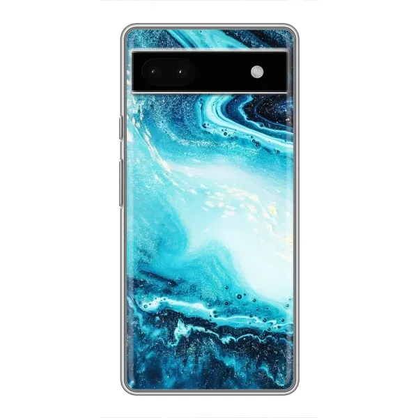 Чехол с принтом «Голубой мрамор» для Google Pixel 6a