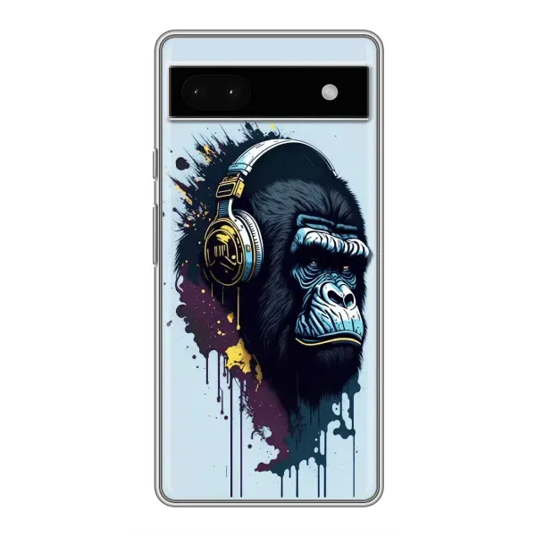 Чохол з принтом «Горила в навушниках» для Google Pixel 6a