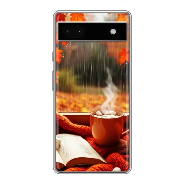 Чехол с принтом «Кофе и дождь» для Google Pixel 6a