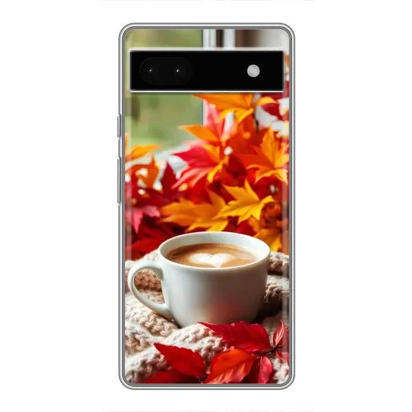 Чехол с принтом «Кофе и листья» для Google Pixel 6a