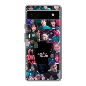 Чехол с принтом «Коллаж Игра кальмара» для Google Pixel 6a