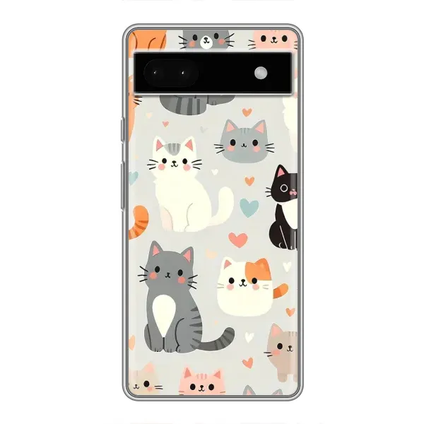 Чехол с принтом «Коллаж котов» для Google Pixel 6a