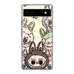 Чехол с Лабубу на Google Pixel 6a (Золотая обезьяна Bored Ape)