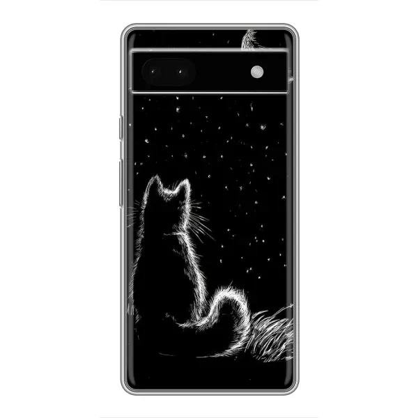 Чохол з принтом «Котик і місяць» для Google Pixel 6a