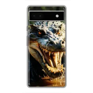 Чехол с картинкой «Хищники» для Google Pixel 6a (Опасный крокодил)