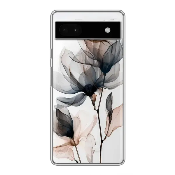 Чохол з принтом «Квіти на білому» для Google Pixel 6a
