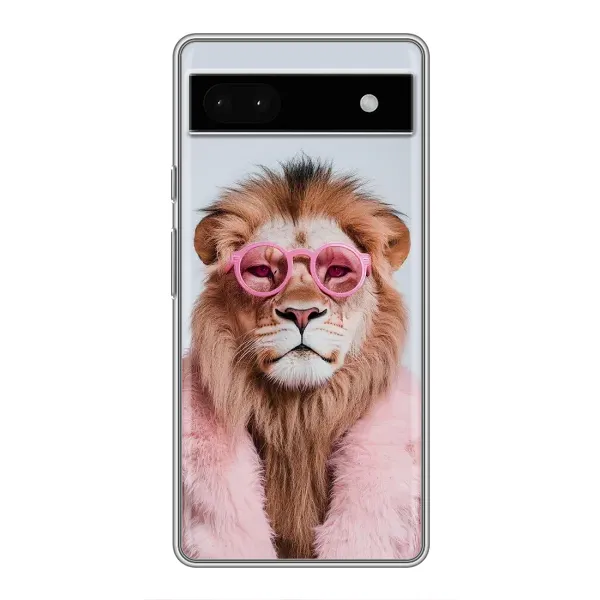 Чехол с принтом «Лев в очках» для Google Pixel 6a