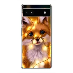 Чехлы с картинкой Лисички для Google Pixel 6a (VPrint) (Лисичка в гирляндах)