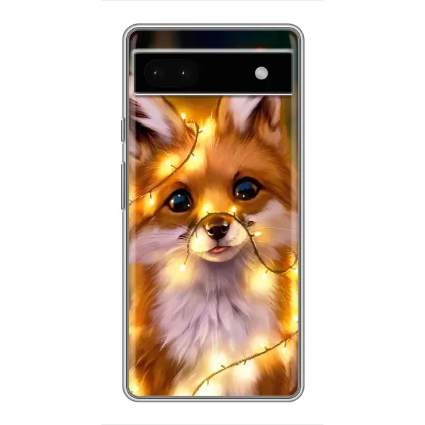 Чехол с принтом «Лисичка в гирляндах» для Google Pixel 6a