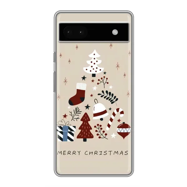 Чехол с принтом «Merry Christmas» для Google Pixel 6a