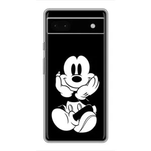 Міккі Маус чохол для Google Pixel 6a (AlphaPrint - Мультяшні) (Маус на чорному)
