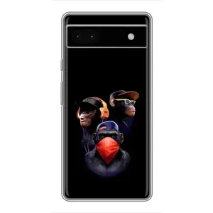Чехол с Обезьянами Google Pixel 6a - (AlphaPrint) (Три обезьяны)