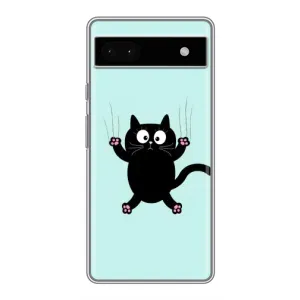 Чохол з принтом для Google Pixel 6a (AlphaPrint) Модні коти (Падаючий кіт)