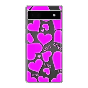 Чехлы для любимой на Гугл Пиксель 6а (VPrint) (Pink hearts)