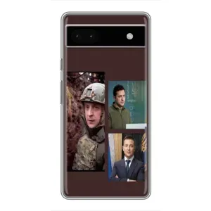 Чехол для Google Pixel 6a (AlphaPrint - с принтом Зеленского) (Президент)