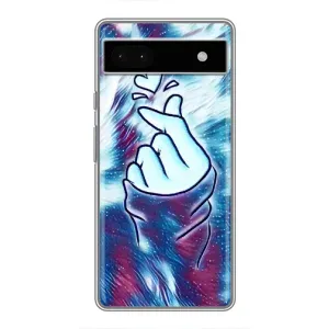 Чехол с принтом для Google Pixel 6a (AlphaPrint - Знак сердечка) (Радужное сердце)